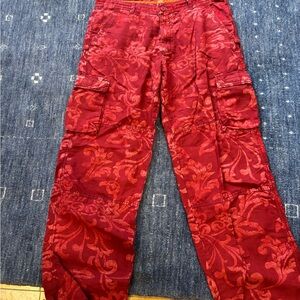 Hugo Boss Red Flower Linen Pants